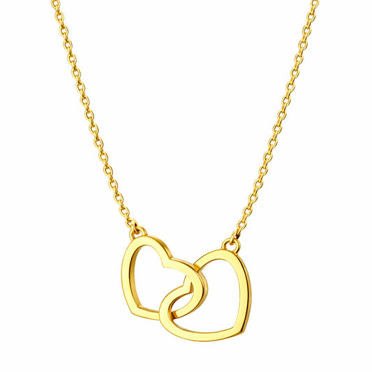 Selene Line Interlocked Heart necklace