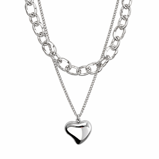 Selene Line Chain Heart Necklace
